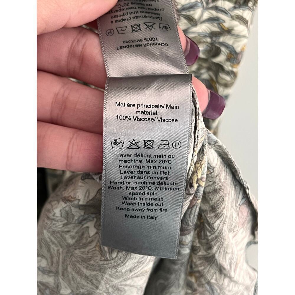 Zadig & Voltaire Printed High-Low Dress in Sage and Cream - Picture 11 of 14